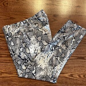 PASSAGER Athens snakeskin neutral stretch zip front pants 5 pocket 42/L